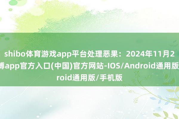 shibo体育游戏app平台处理恶果：2024年11月27日-世博app官方入口(中国)官方网站-IOS/Android通用版/手机版