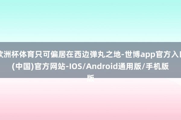 欧洲杯体育只可偏居在西边弹丸之地-世博app官方入口(中国)官方网站-IOS/Android通用版/手机版
