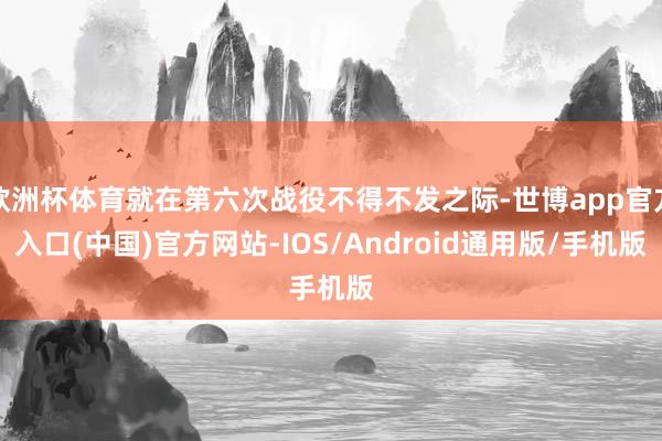欧洲杯体育就在第六次战役不得不发之际-世博app官方入口(中国)官方网站-IOS/Android通用版/手机版