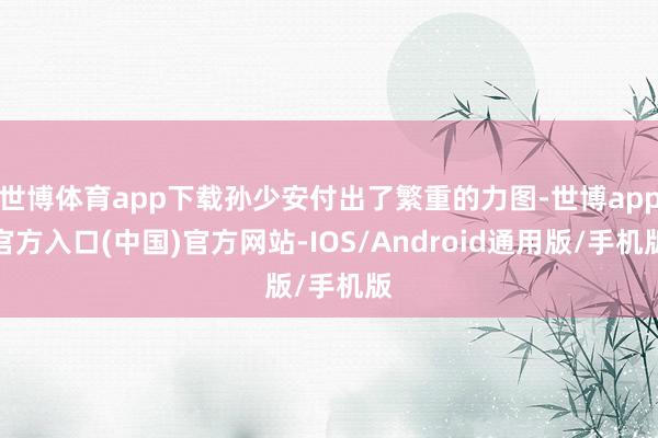 世博体育app下载孙少安付出了繁重的力图-世博app官方入口(中国)官方网站-IOS/Android通用版/手机版