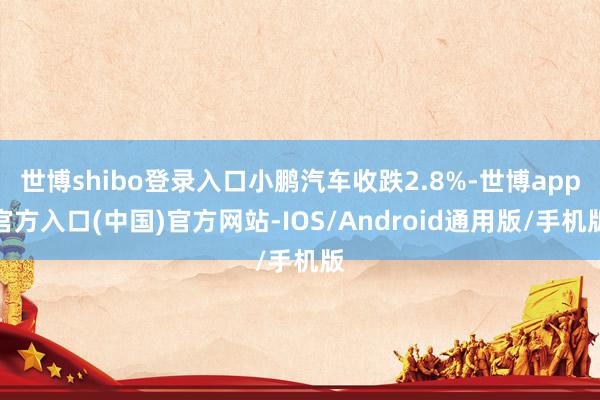 世博shibo登录入口小鹏汽车收跌2.8%-世博app官方入口(中国)官方网站-IOS/Android通用版/手机版