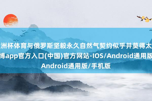 欧洲杯体育与俄罗斯坚毅永久自然气契约似乎并莫得太多风险-世博app官方入口(中国)官方网站-IOS/Android通用版/手机版