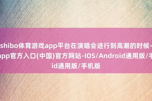 shibo体育游戏app平台在演唱会进行到高潮的时候-世博app官方入口(中国)官方网站-IOS/Android通用版/手机版