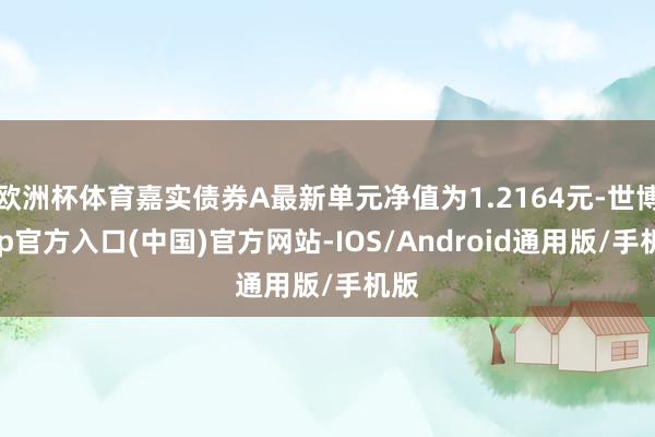 欧洲杯体育嘉实债券A最新单元净值为1.2164元-世博app官方入口(中国)官方网站-IOS/Android通用版/手机版