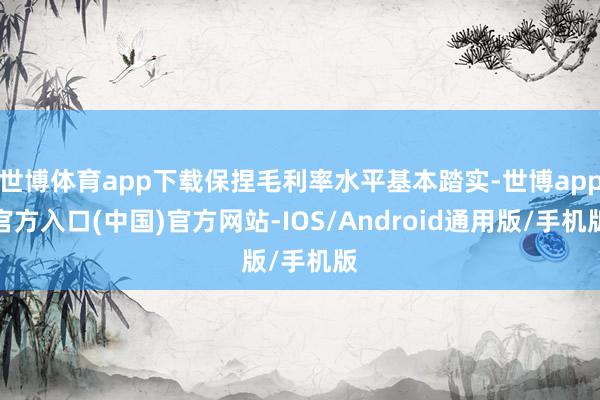 世博体育app下载保捏毛利率水平基本踏实-世博app官方入口(中国)官方网站-IOS/Android通用版/手机版