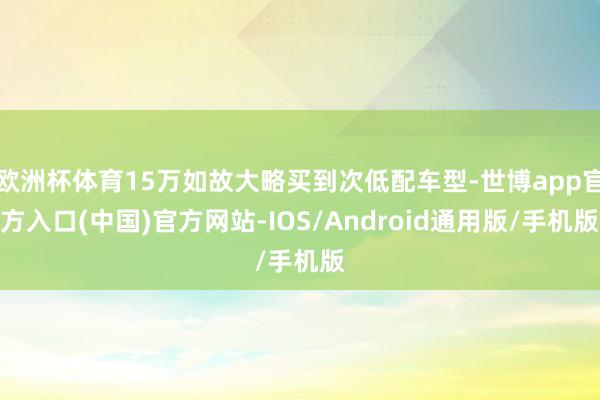 欧洲杯体育15万如故大略买到次低配车型-世博app官方入口(中国)官方网站-IOS/Android通用版/手机版