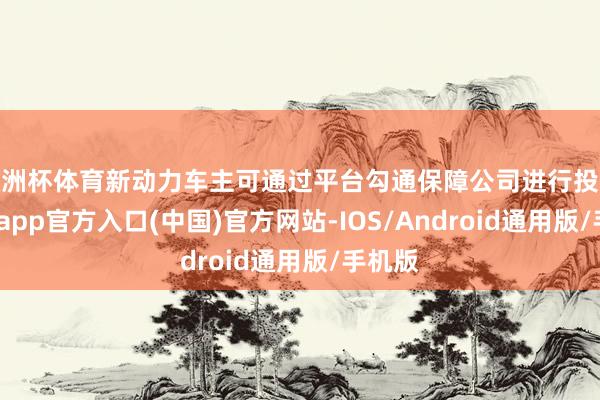 欧洲杯体育新动力车主可通过平台勾通保障公司进行投保-世博app官方入口(中国)官方网站-IOS/Android通用版/手机版