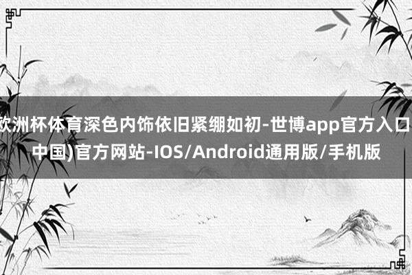 欧洲杯体育深色内饰依旧紧绷如初-世博app官方入口(中国)官方网站-IOS/Android通用版/手机版
