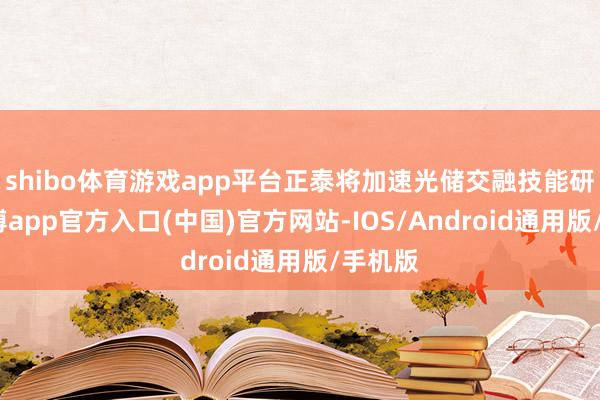 shibo体育游戏app平台正泰将加速光储交融技能研发-世博app官方入口(中国)官方网站-IOS/Android通用版/手机版