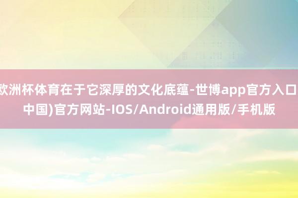 欧洲杯体育在于它深厚的文化底蕴-世博app官方入口(中国)官方网站-IOS/Android通用版/手机版