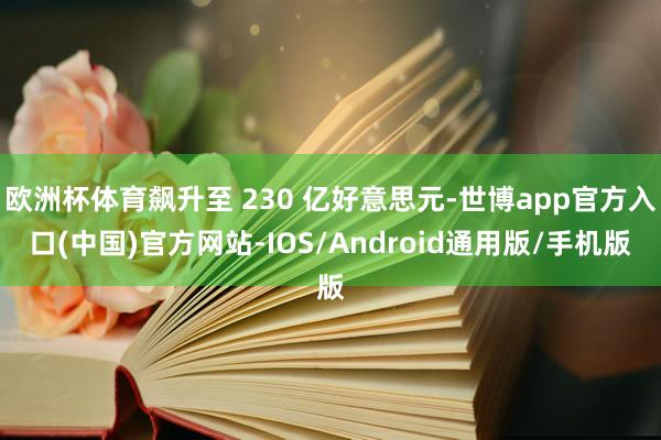 欧洲杯体育飙升至 230 亿好意思元-世博app官方入口(中国)官方网站-IOS/Android通用版/手机版