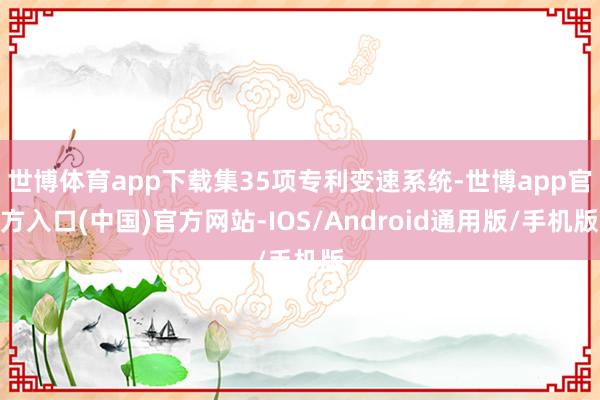 世博体育app下载集35项专利变速系统-世博app官方入口(中国)官方网站-IOS/Android通用版/手机版