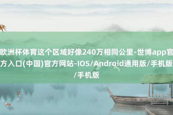 欧洲杯体育这个区域好像240万相同公里-世博app官方入口(中国)官方网站-IOS/Android通用版/手机版